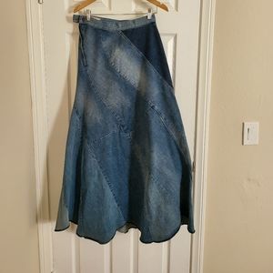Free People a line denim maxi skirts
